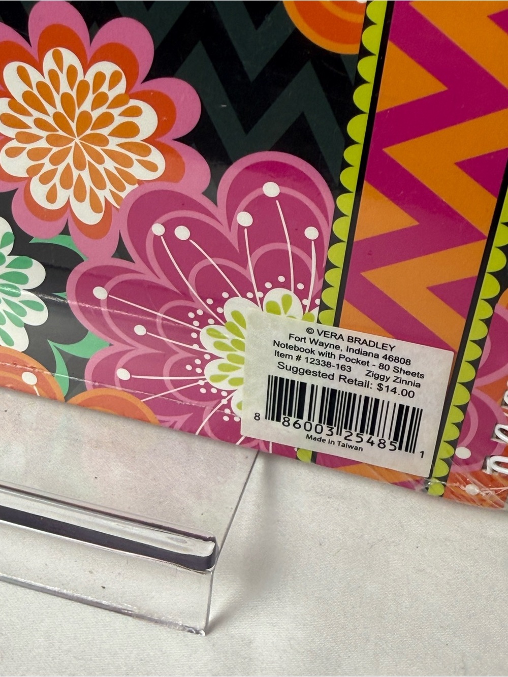 NWT Vera Bradley Ziggy Zinnia 3-Subject Large Notebook New - Picture 4 of 4